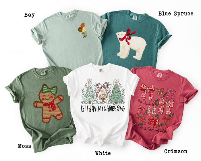 Cutsie Christmas Cheer T-Shirts - Soft Washed 100% Cotton Goodness That Feels Amazing!