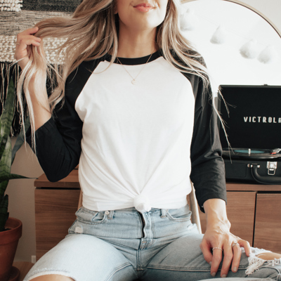 31 Colors Raglan Dual Colored T-shirt (Baseball) | Three-Quarter Sleeve Baseball Tee