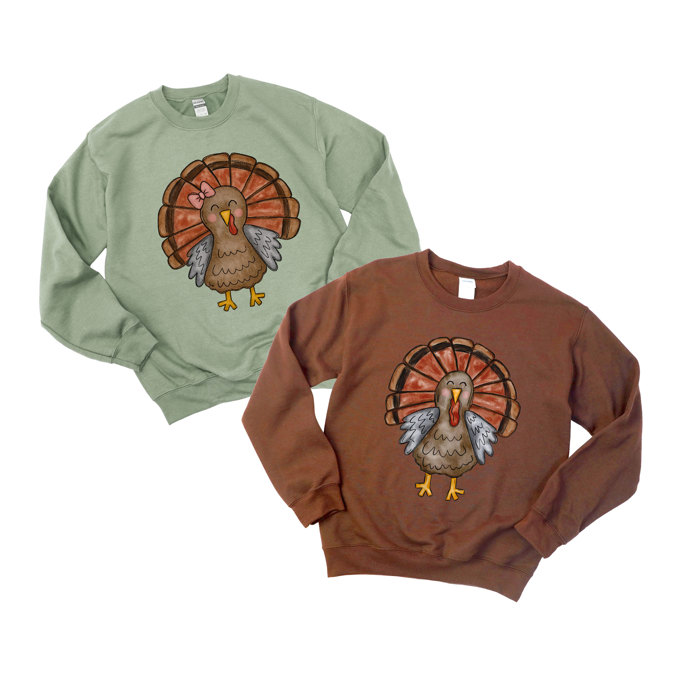 Mr. and Mrs. Turkey For Thanksgiving Feeling Grateful - Comfy Unisex Drop Shoulder Sweatshirt
