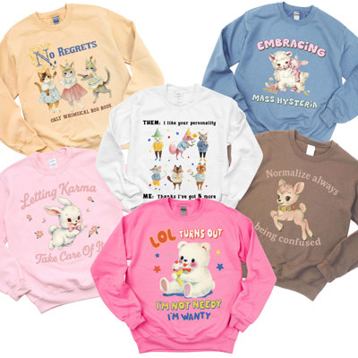 Relatable Graphic Pullovers With A Touch Of Whimsy - Perfect Comfy Sweatshirt