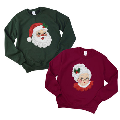 Mr and Mrs Claus His and Hers Christmas Holiday - Comfy Unisex Drop Shoulder Sweatshirt