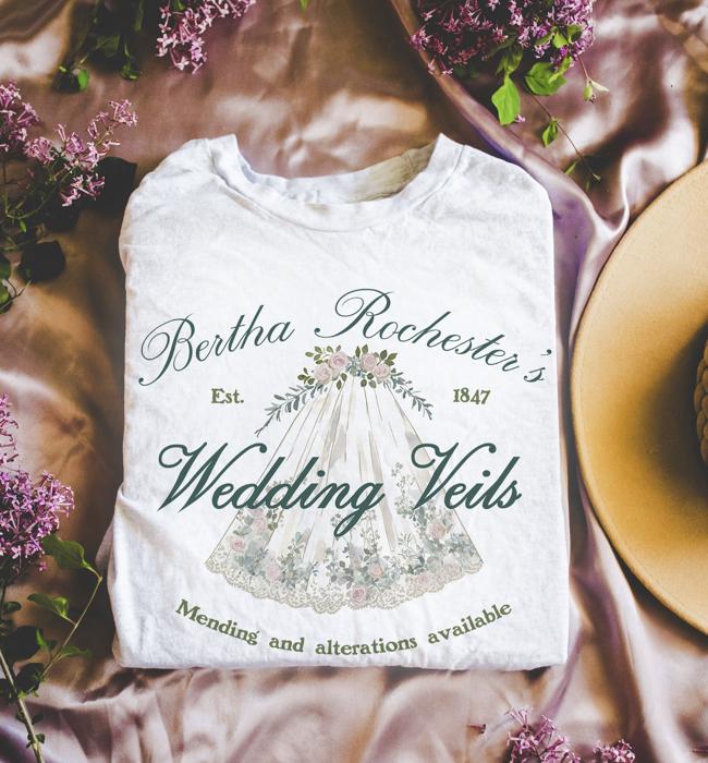 Bertha Rochesters Wedding Veils - Est 1847 - Soft Comfy Bella Canvas Tee