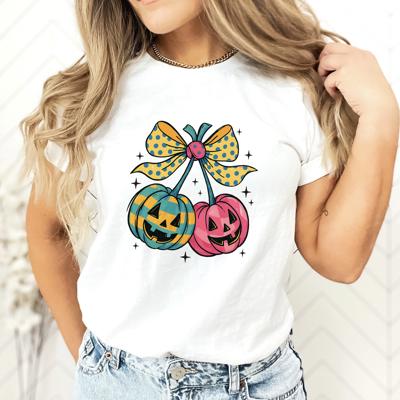 Cute Cartoon Style Pumpkin Cherries Bright Colors - Soft Longer Length Bella Canvas