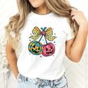  Cute Cartoon Style Pumpkin Cherries Bright Colors - Soft Longer Length Bella Canvas
