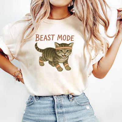 BEAST MODE | Fur-tastic Fitness Frenzy Soft Cozy Longer Length Unisex Graphic Tee T-shirt