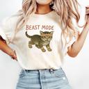 BEAST MODE | Fur-tastic Fitness Frenzy Soft Cozy Longer Length Unisex Graphic Tee T-shirt