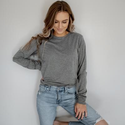 30+ Colors - Ultra Soft Poly-Cotton Heathered Long Sleeve (Crewneck) T-shirt