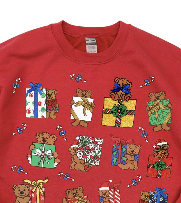 Vintage Gift Teddies Christmas Teddy Bears - Comfy Drop Shoulder Sweatshirt