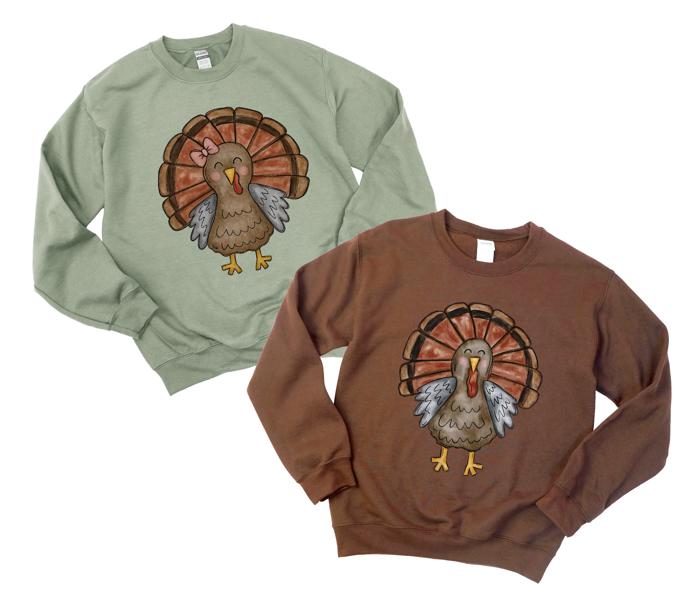 Mr. and Mrs. Turkey For Thanksgiving Feeling Grateful - Comfy Unisex Drop Shoulder Sweatshirt