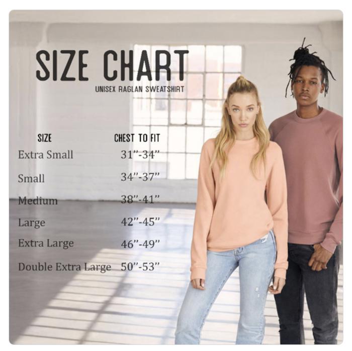 FAUX (Printed) Applique Snowman - Ultra Soft Sweatshirt Sponge Fleece Raglan Bella Canvas