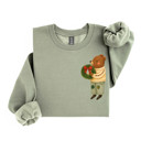  Vintgage Christmas Teddy Bear With Wreath - Sweatshirt (Crewneck)  Poly-Cotton Colors (Unisex)  Gildan, Unisex Softstyle Midweight Crewneck Sweatshirt