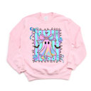  Faux Iridescent Bow Ghost With Square - Halloween Cutie  - Cozy Sweatshirts