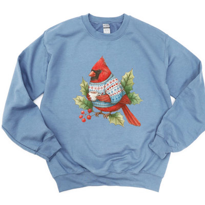 Christmas Coffee Cardinal Winter Bird - Comfy Drop Shoulder Sweatershirt