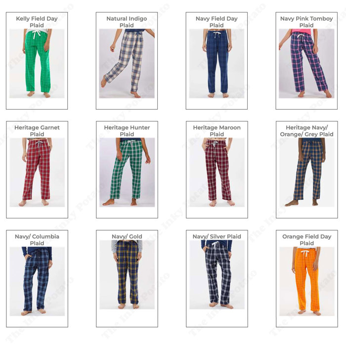 45 Colors - Super Soft and Comfy Flannel Pants (Women's) Soft Haley with Heart Embellishment