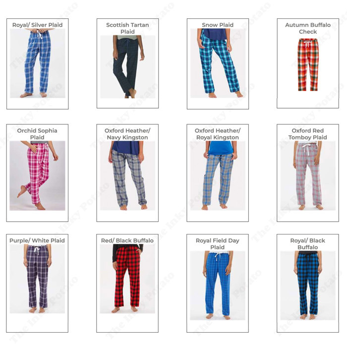 45 Colors - Super Soft and Comfy Flannel Pants (Women's) Soft Haley with Heart Embellishment