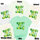  Happy Go Lucky St. Patrick's Day Soft Cozy Longer Length Unisex Graphic Tee T-shirt