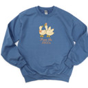  From The 1900s Faux Cross Stitch Cute 1980s Style Goose - Drop Shoulder Comfy Sweatshirt