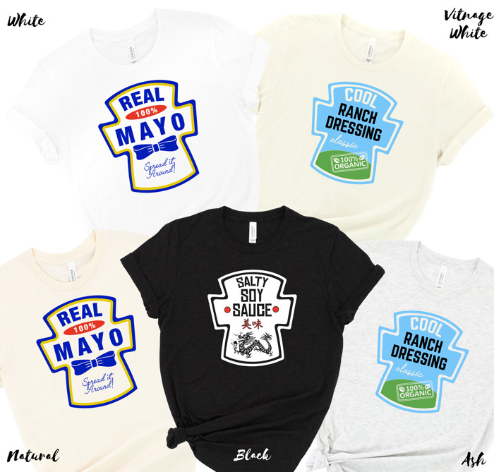 Condiments Halloween Costume Tees for Teams, Teachers, Staff, Parents