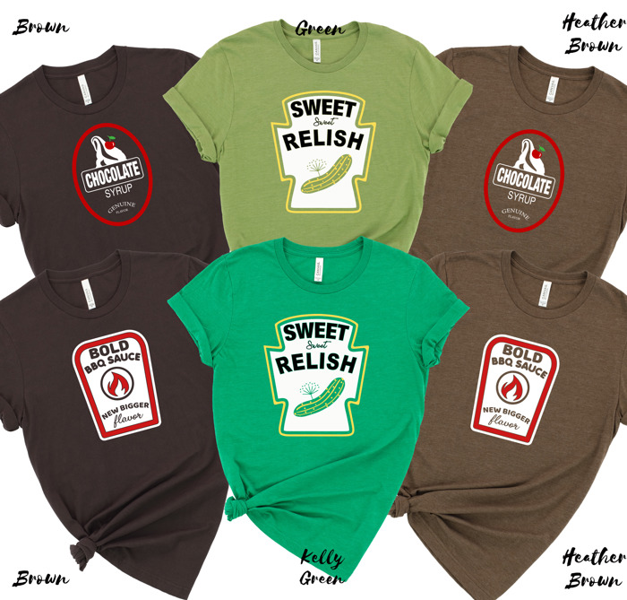 Condiments Halloween Costume Tees for Teams, Teachers, Staff, Parents