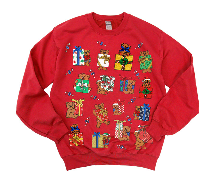 Vintage Gift Teddies Christmas Teddy Bears - Comfy Drop Shoulder Sweatshirt