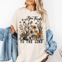  Give Thanks To The Lord Desert Fall Christian - Comfy Cotton Heavyweight Tee (Unisex)  Comfort Colors