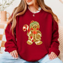  Cute Preppy Vintage Style Gingerbread Man - Comfy Drop Shoulder Style Sweatshirt