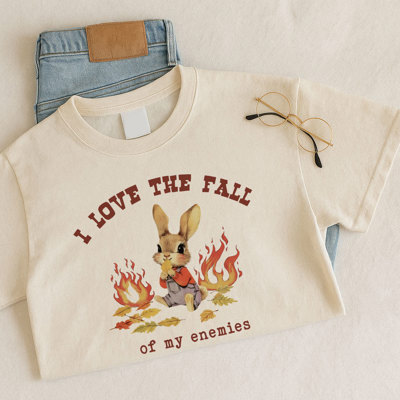 I Love The Fall Of My Enemies Funny Vintage Story Book Rabbit - Comfy Cotton Heavyweight Tee (Unisex)  Comfort Colors