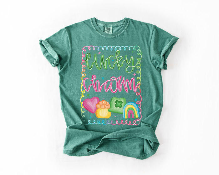 Lucky Charm Cereal St Patricks Day - Soft Wash 100 Percent Cotton Comfort Colors
