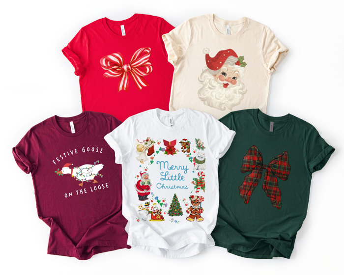 Festive Christmas Holiday T-Shirts - Ultra Comfy Bella Canvas Tees
