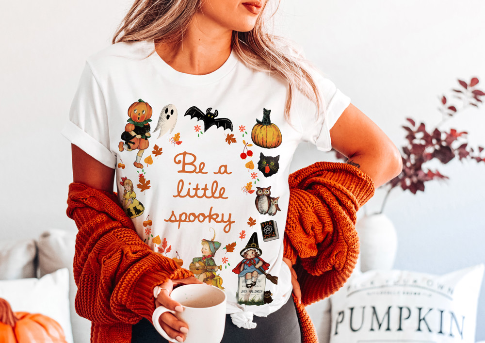 Be a little spooky Happy Halloween Vintage cozy graphic tee