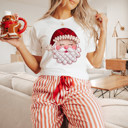  Faux Quilted 1980s Style Vintage Santa Claus Christmas - T-Shirt (Crewneck)  100 Cotton Solid Colors Jersey Tee (Unisex)  Bella Canvas, T-Shirt (Crewneck)  