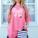  Lace Cobweb Spider Halloween Bow - T-Shirt (Crewneck)  100 Cotton Heavyweight Tee (Unisex)  Comfort Colors