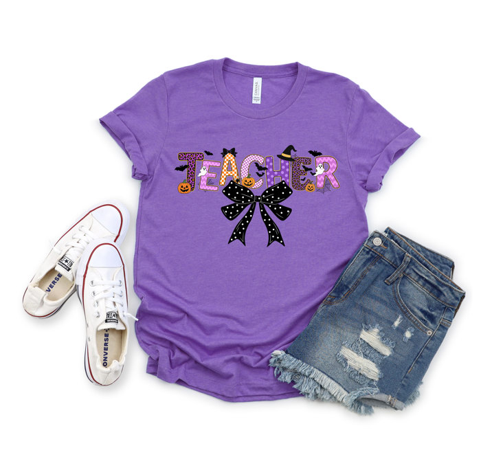 Spooky Teacher Halloween Word - Perfect Comfy Bella Canvas Tee