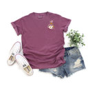 Berry Small Faux Embroidery Wild Flower Pocket Unisex Heavyweight Comfort Tee