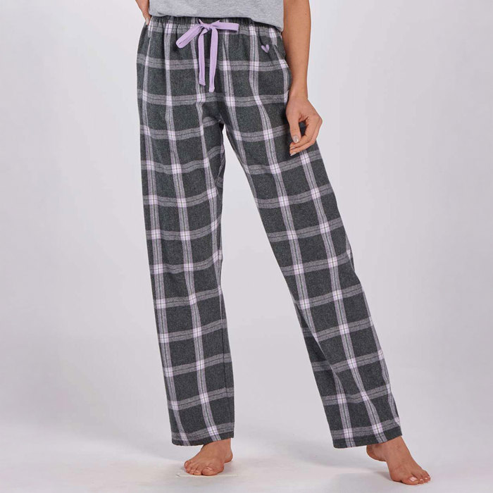45 Colors - Super Soft and Comfy Flannel Pants (Women's) Soft Haley with Heart Embellishment