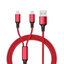 Red (3-Pack) 2-in-1 Nylon Braided 6-Foot Charging Lightning Cable