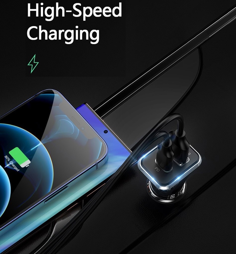 Universal 36W Fast Car Charger with USB-C PD & USB-A Ports