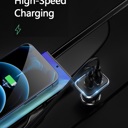 Black Universal 36W Fast Car Charger with USB-C PD & USB-A Ports