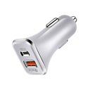 White Universal 36W Fast Car Charger with USB-C PD & USB-A Ports