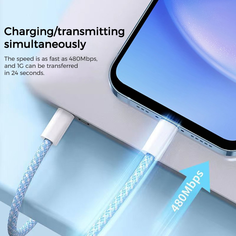 (2-Pack) 6-Foot USB-C to USB-C 3A Fast Charging Braided Charge Cord