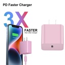 Pink (2-Pack) 20W Fast Type-C PD Wall Charger Adapter