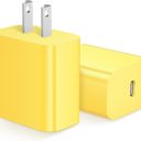 Yellow (2-Pack) 20W Fast Type-C PD Wall Charger Adapter