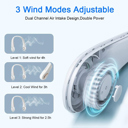 White 3-Speed Rechargeable Bladeless Neck Fan