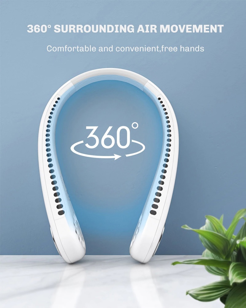 3-Speed Rechargeable Bladeless Neck Fan