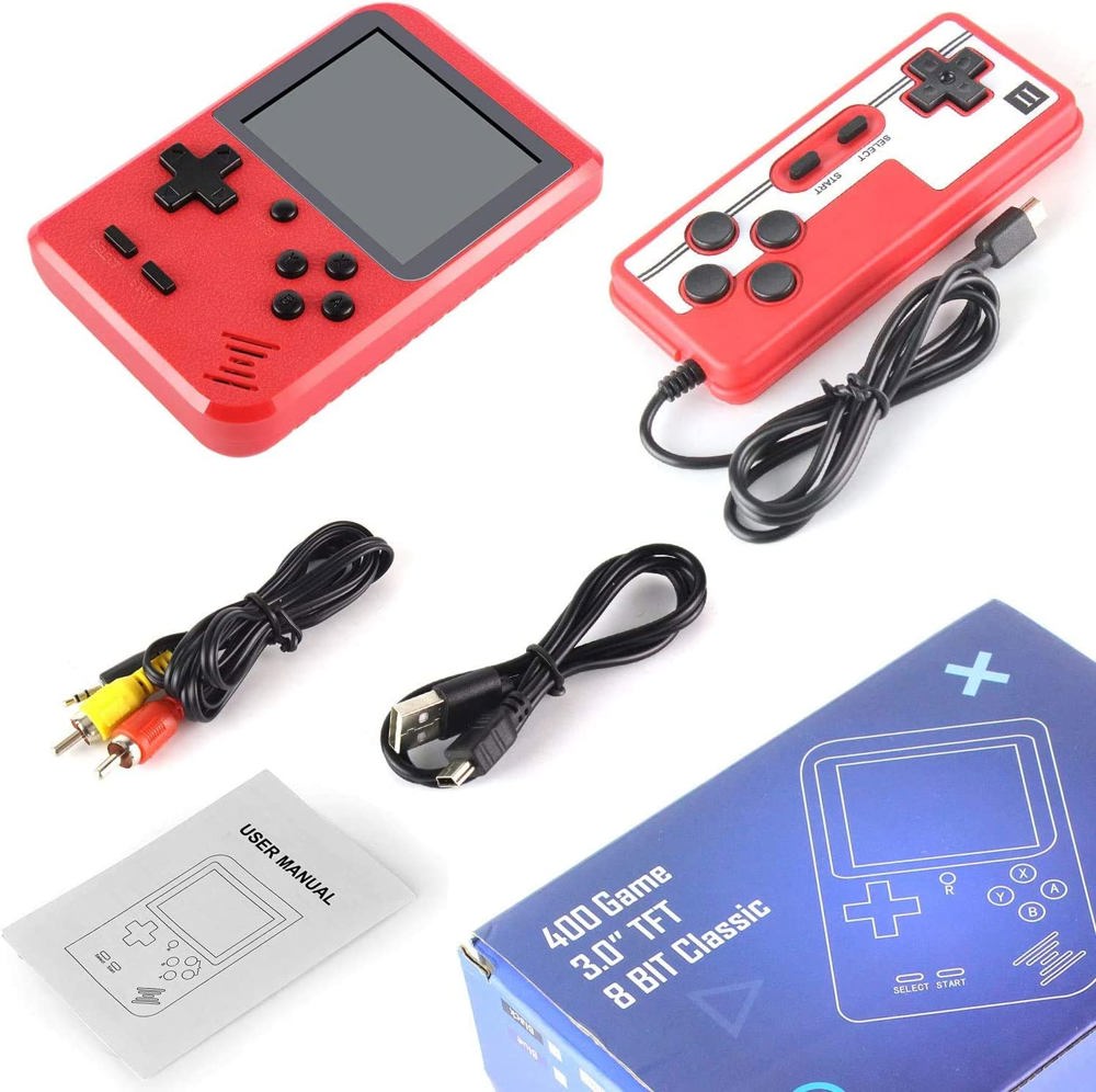 Handheld Game Console with 400 Built-In Games & Controller - 5 Colors