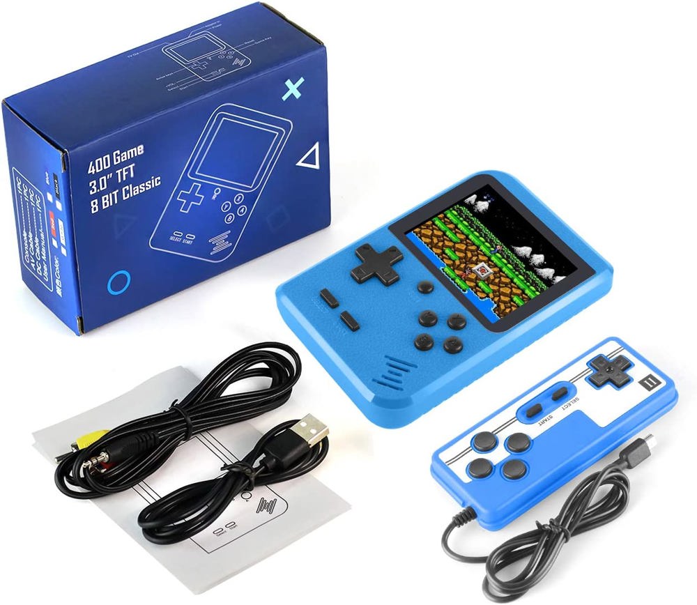 Handheld Game Console with 400 Built-In Games & Controller - 5 Colors