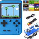 Blue Handheld Game Console with 400 Built-In Games & Controller - 5 Colors