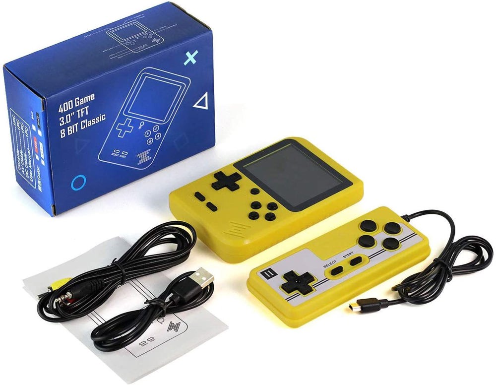 Handheld Game Console with 400 Built-In Games & Controller - 5 Colors