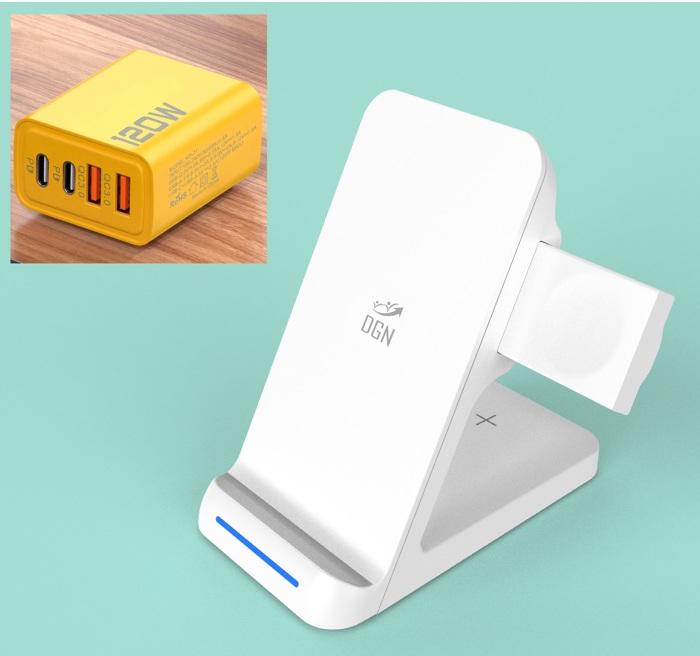 3-in-1 Charging Station for Qi-Compatible Devices