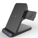 Black 3-in-1 Charging Station for Qi-Compatible Devices